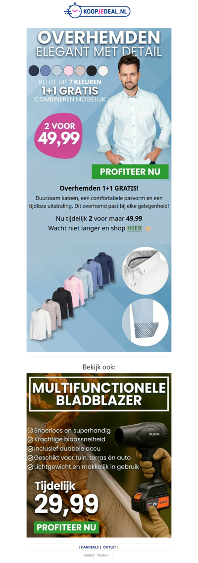 Overhemden 1+1 GRATIS ⚠️ Laatste Kans