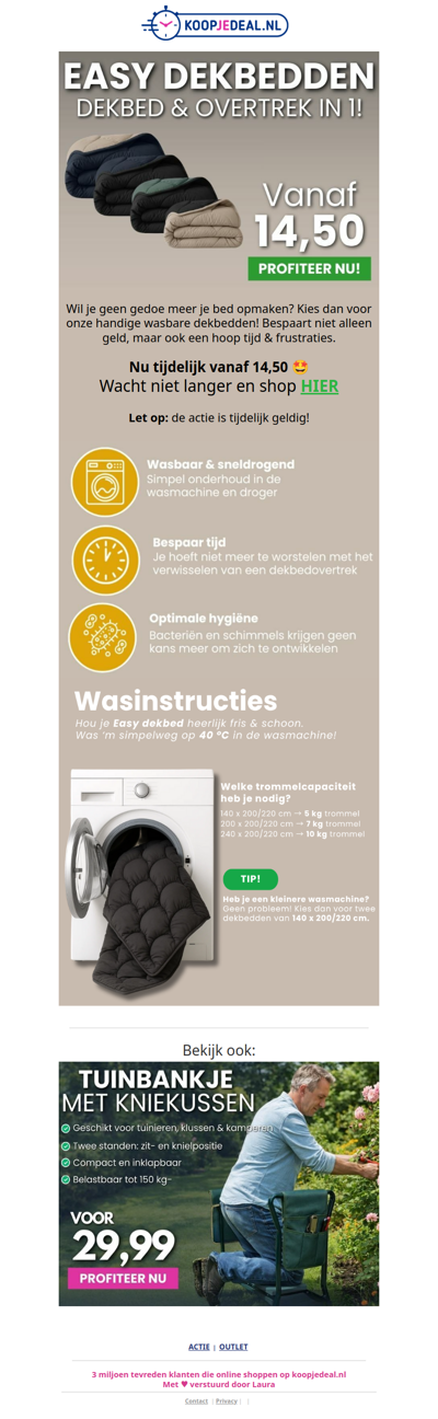 Dekbed & Overtrek in 1 voor 14,50❗