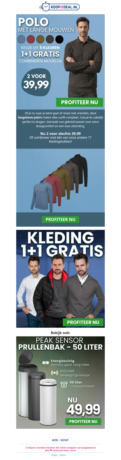 2 Longsleeve Polo's voor 39,99 😱