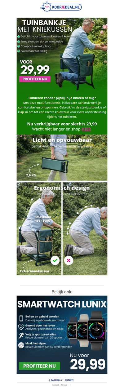 Inklapbaar Tuinierbankje nu 29,99!