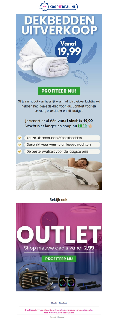 Dekbedden Uitverkoop vanaf 19,99 💥