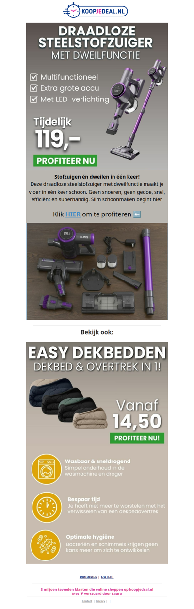 Steelstofzuiger & Dweil in 1 nu 119 🍃