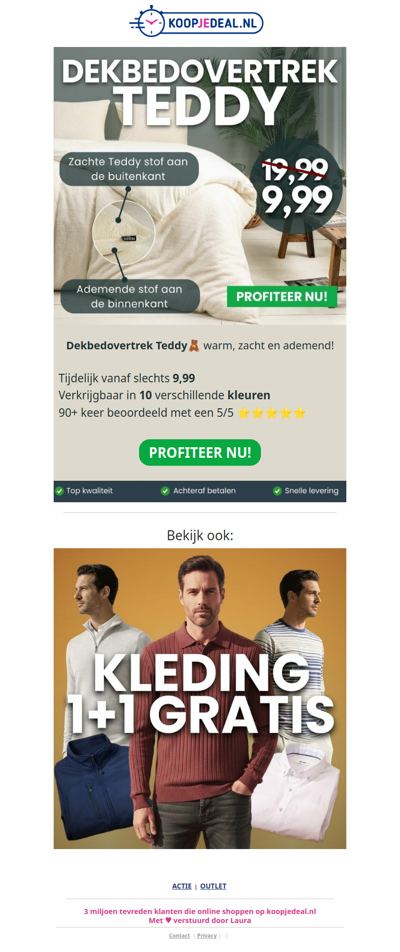 Dekbedovertrek Teddy nu 9,99 🧸 -70%