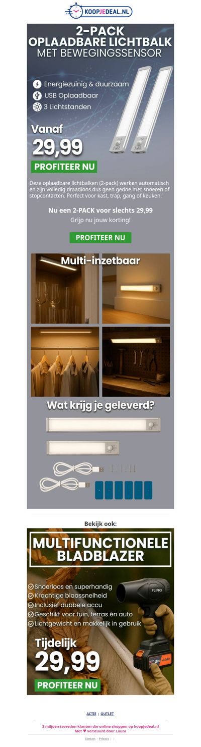 2-PACK Lichtbalk met Sensor nu 29,99 🚨