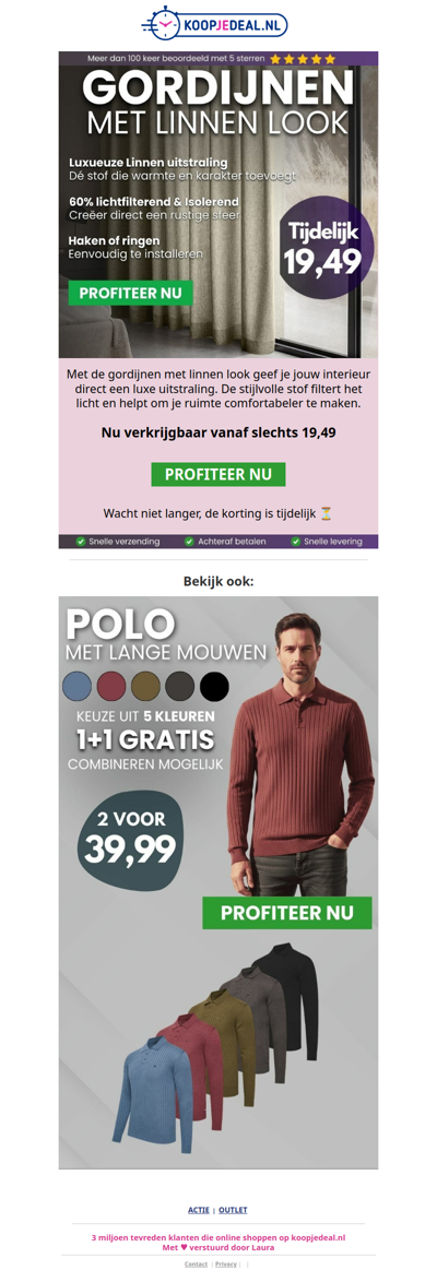 Gordijnen met Linnen Look nu 19,49 💥