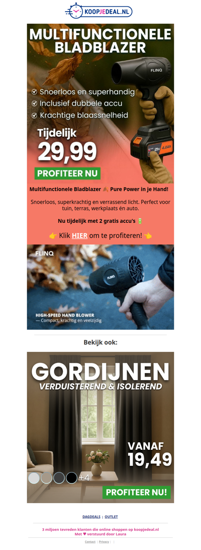 Multifunctionele Bladblazer nu 29,99 🍃