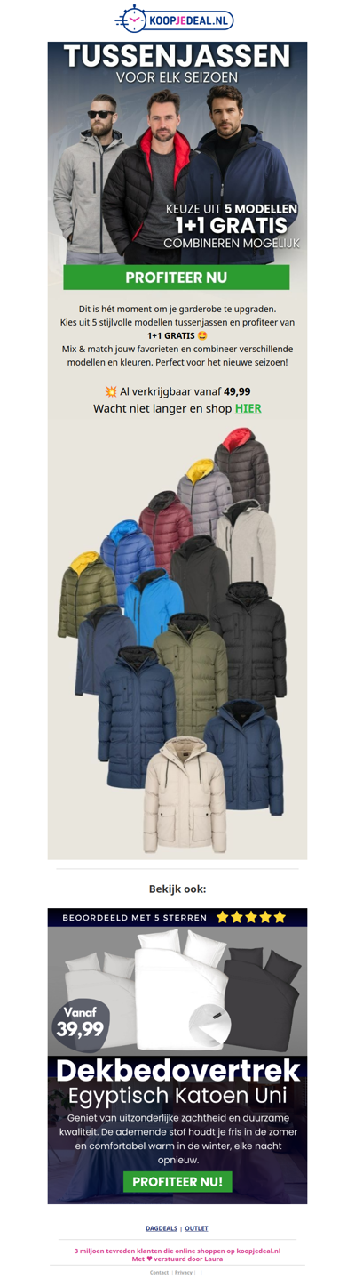 Pak nu 2 jassen voor de prijs van 1 🧥