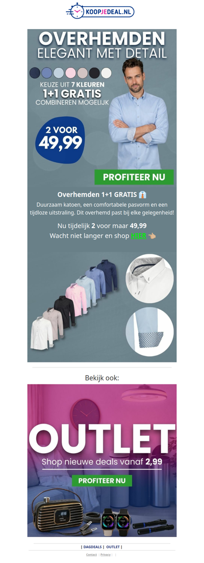 Scoor nu 2 Overhemden voor 49,99 👔
