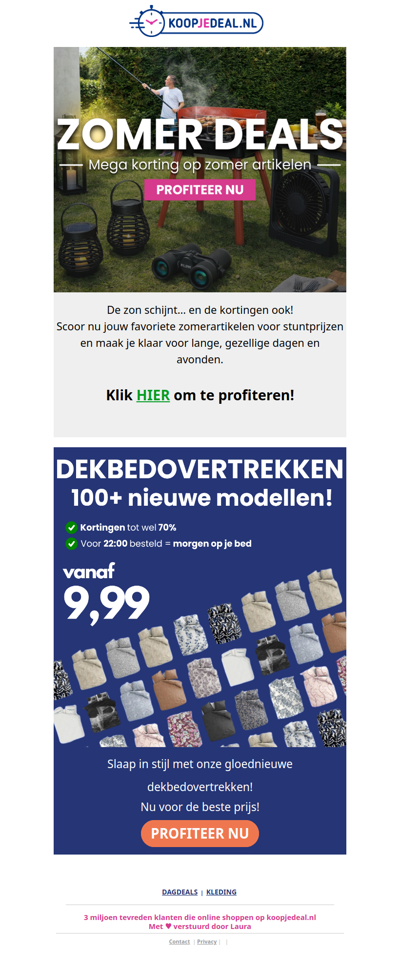 Zomerartikelen voor Bodemprijzen!