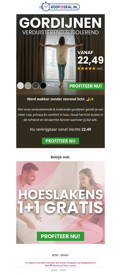 Verduisterende Gordijnen nu 22,49 🌙