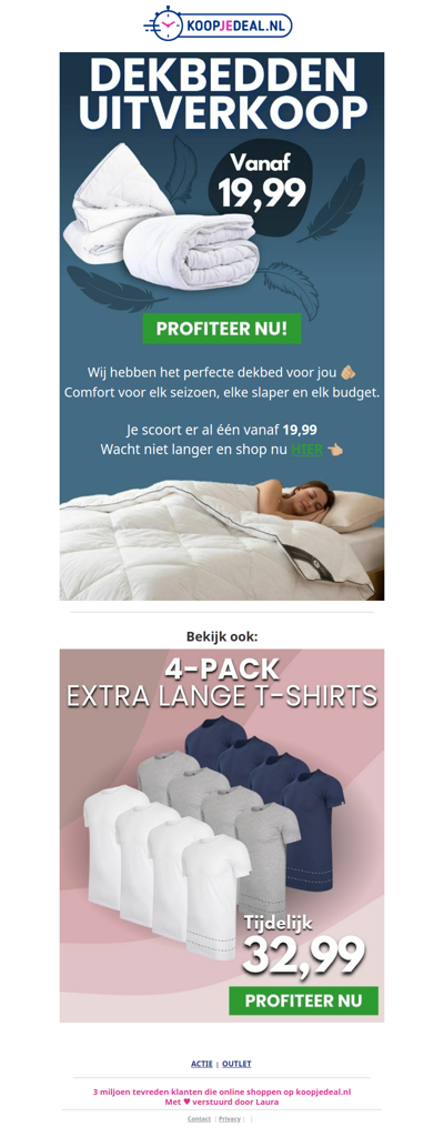 Dekbedden Uitverkoop | vanaf 19,99 💤