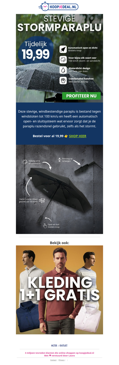 Stevige Stormparaplu met Extra Korting☔