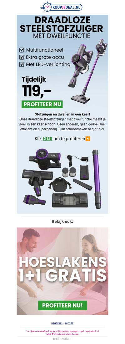 Stofzuiger & Dweil in één nu 119!