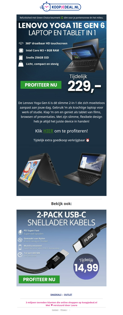 Laptop & Tablet in 1 voor 229,- 💻