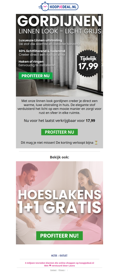 Laatste Kans: Gordijnen Linnen 17,99 ✨