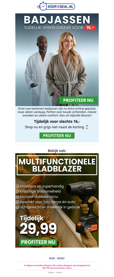 Katoenen Badjassen Tijdelijk 16,- ⏱️