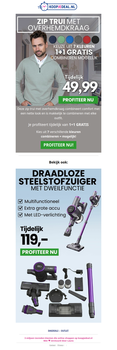 Zip Trui Overhemdkraag 1+1 GRATIS 🎉