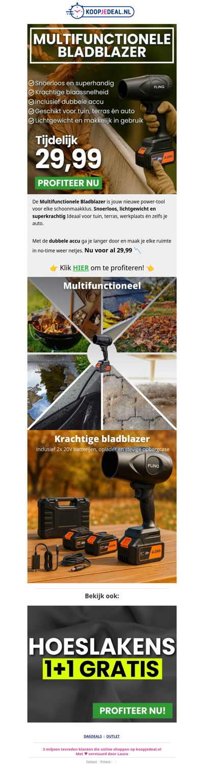 Multifunctionele Bladblazer NU 29,99 🍃