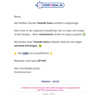 Nieuwe Tweede Kans artikelen!