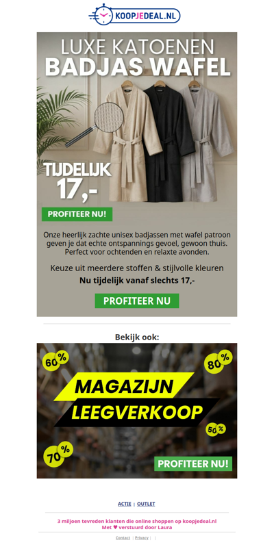 Katoenen Wafel Badjassen nu 17,- 🛀🏻