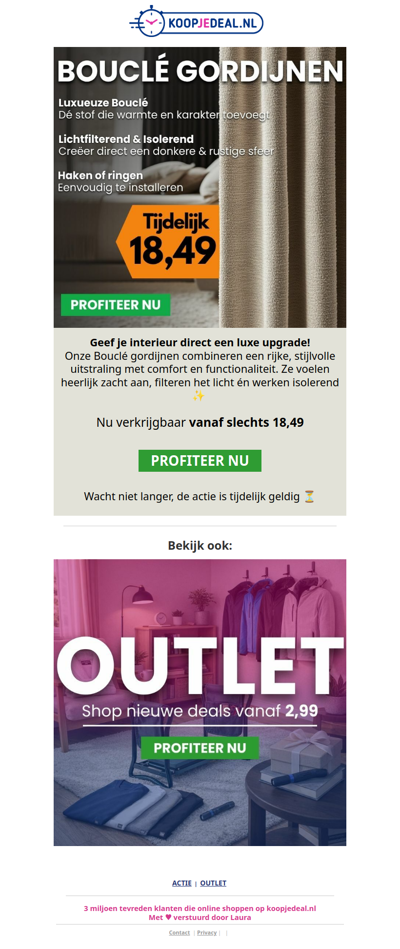 Bouclé Gordijnen Tijdelijk 18,49 ⏰