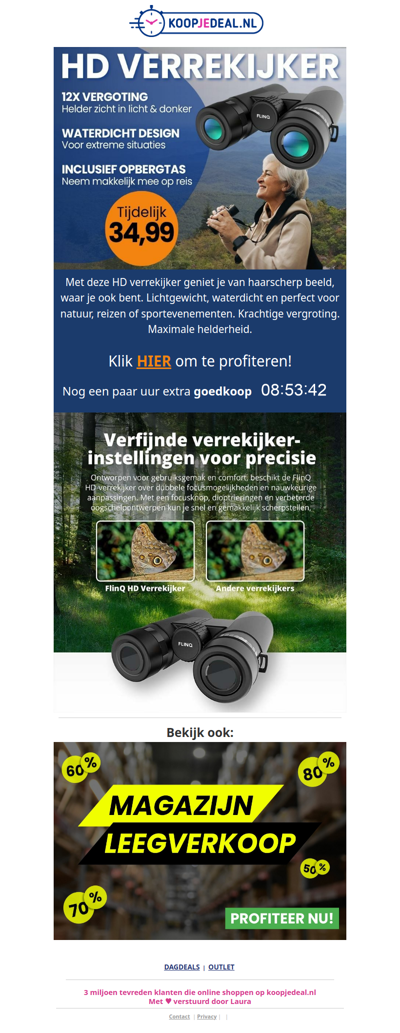 Waterdichte HD Verrekijker nu 34,99 🔎