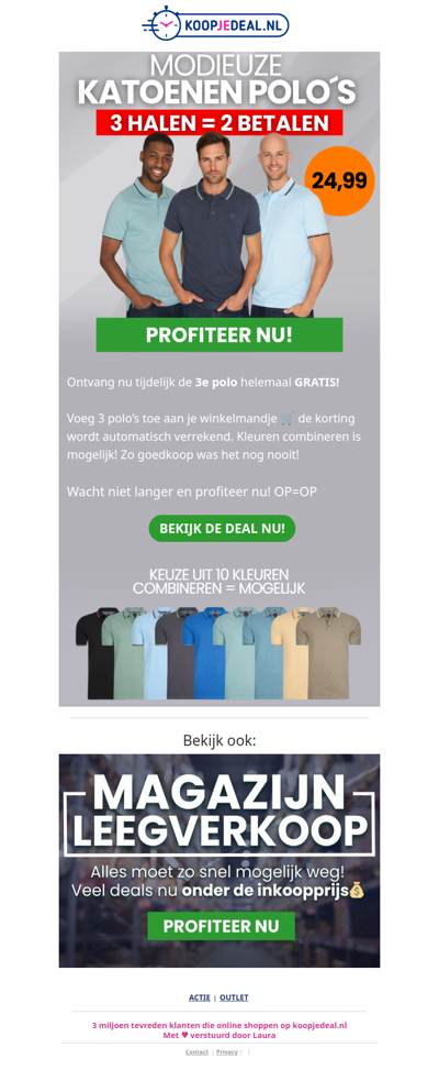 Katoenen Polo's: 3e GRATIS 👕