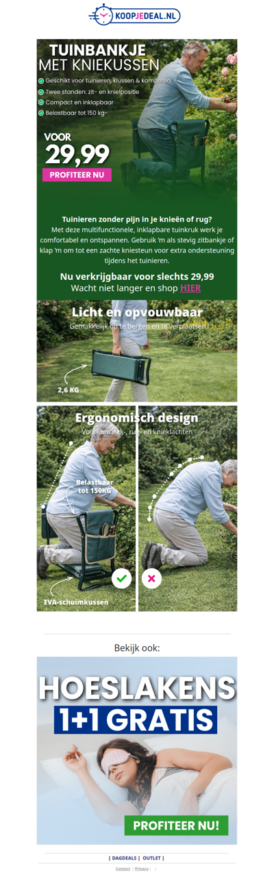 Inklapbaar Tuinierbankje nu 29,99 🍃