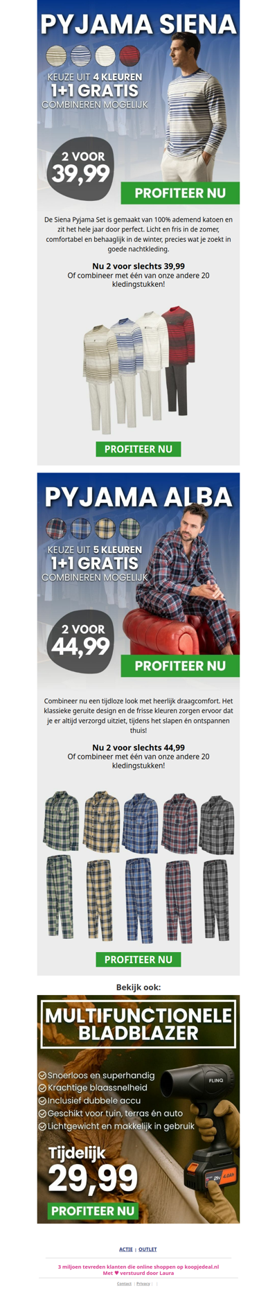Shop nu 2 Pyjama's voor al 39,99 😴