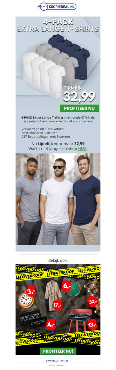 4-PACK T-Shirts voor slechts 32,99 👕