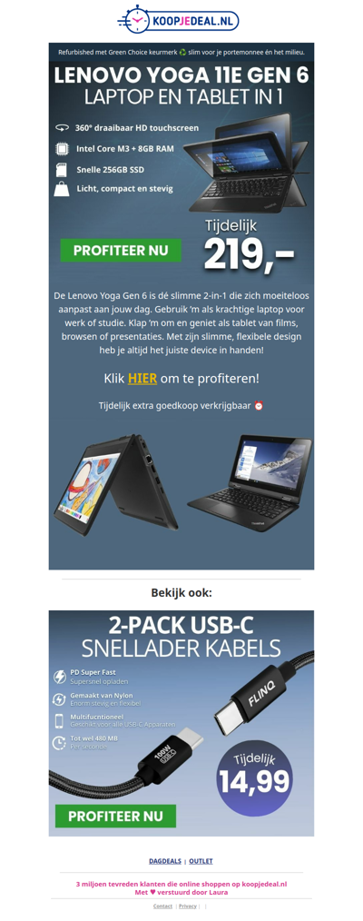 Laptop & Tablet in 1 voor 219,- 💻