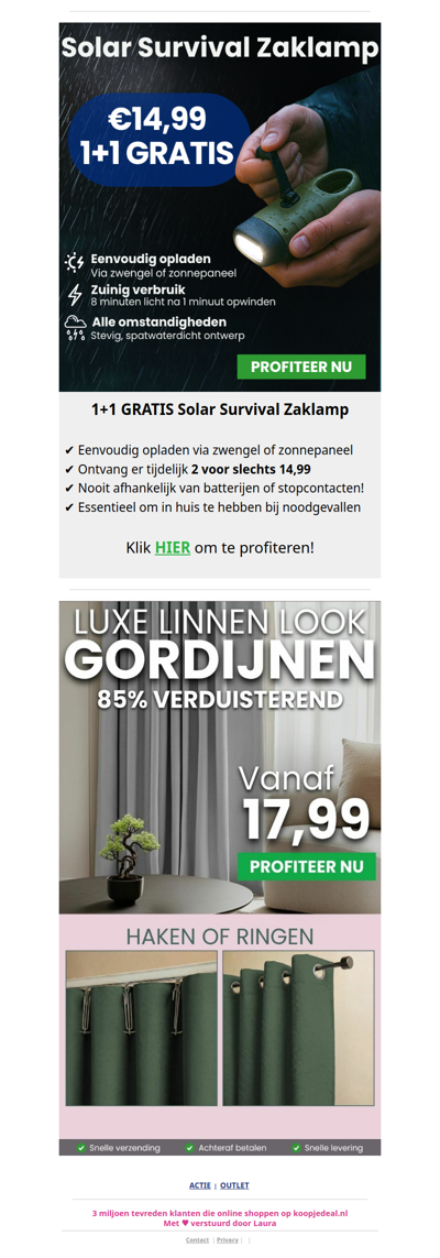 Solar Zaklamp 1+1 GRATIS 🔦 nu 14,99