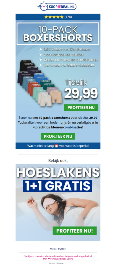 10-PACK Boxershorts voor 29,99 🩳