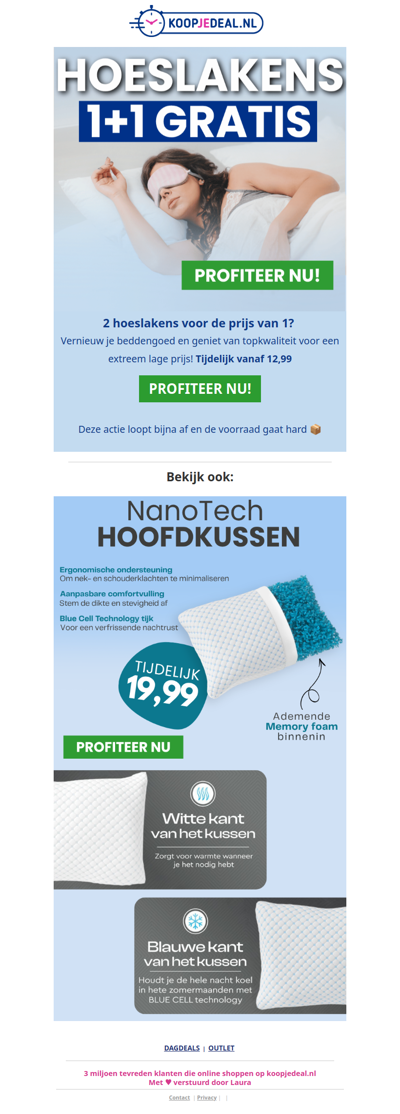 1+1 GRATIS: 2 Hoeslakens voor 12,99 🤑