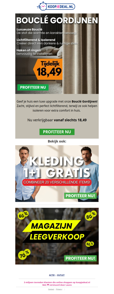 Luxe Bouclé Gordijnen nu 18,49 💰
