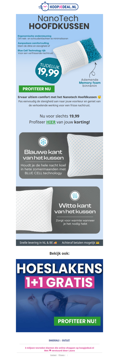 Verkoelend Hoofdkussen nu 19,99 ❄️