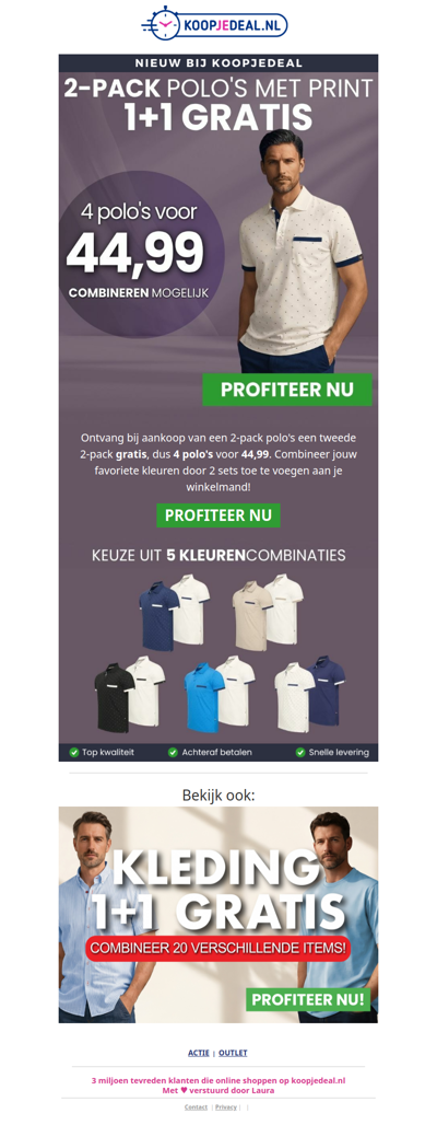 Nu: 4 Polo's met Print voor 44,99 😱