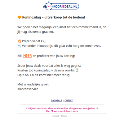 👑 Koningsdag stunt: Deals vanaf 2,-