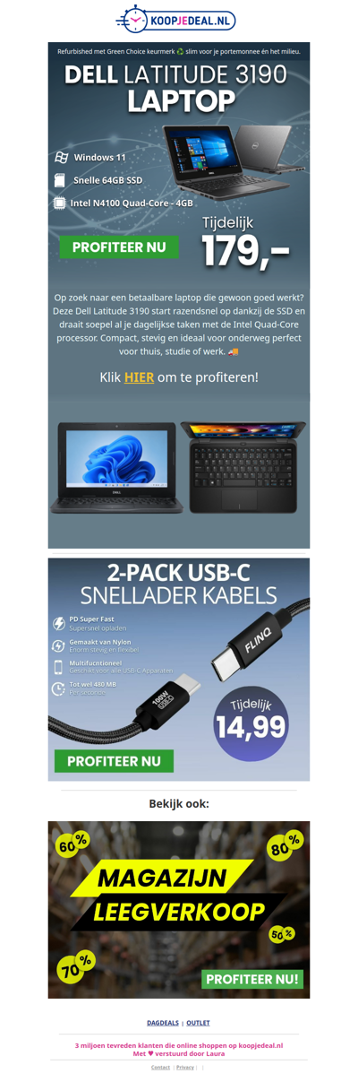 Nieuwe Dell Laptop nu 179,- 💻