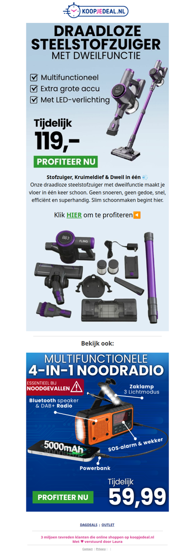 Stofzuiger, Kruimeldief & Dweil in 1!