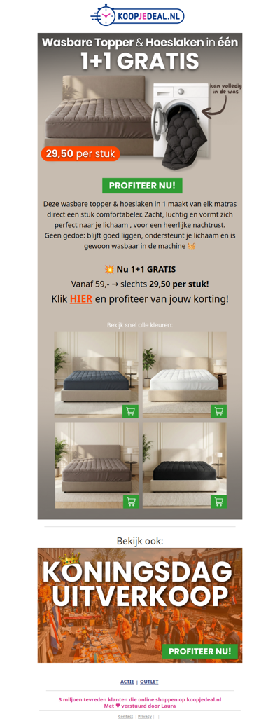 Wasbare Topper & Hoeslaken in één!