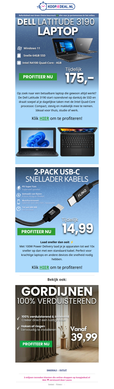 Actie: Dell Laptop Tijdelijk 175,- 💻