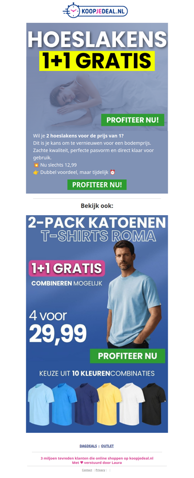 Hoeslakens 1+1 GRATIS 👉🏼 2 voor 12,99