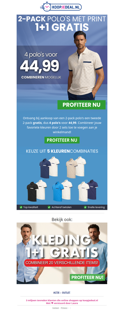 4 Polo's met Print voor 44,99 👕