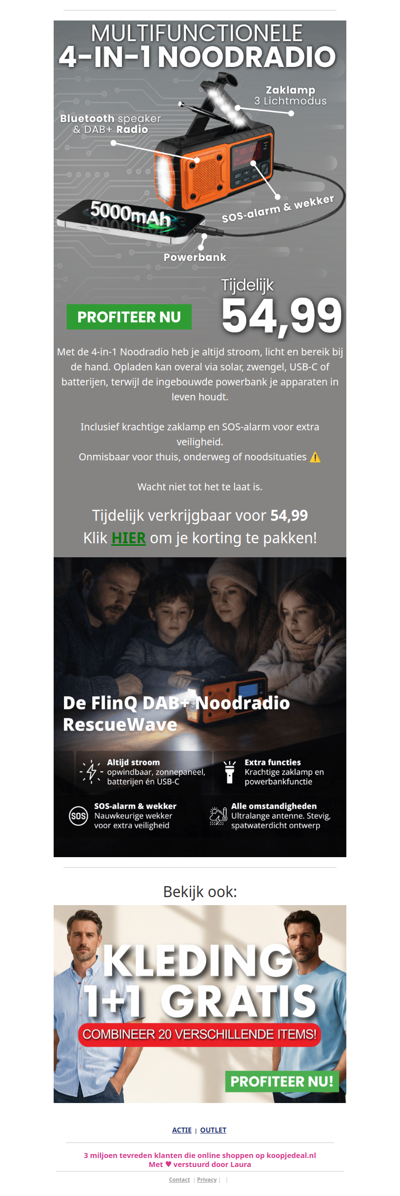 4-in-1 NoodRadio Tijdelijk 54,99 🤯