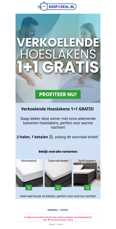Verkoelende Hoeslakens 1+1 GRATIS ❄️