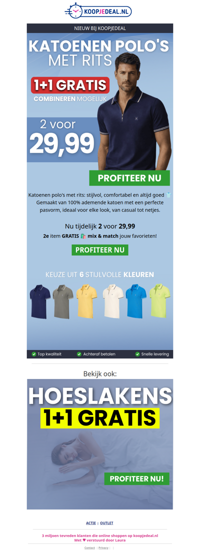 Nieuwe Katoenen Polo met Rits 👕