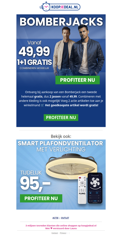 2 Bomberjacks voor tijdelijk 49,99 🎉