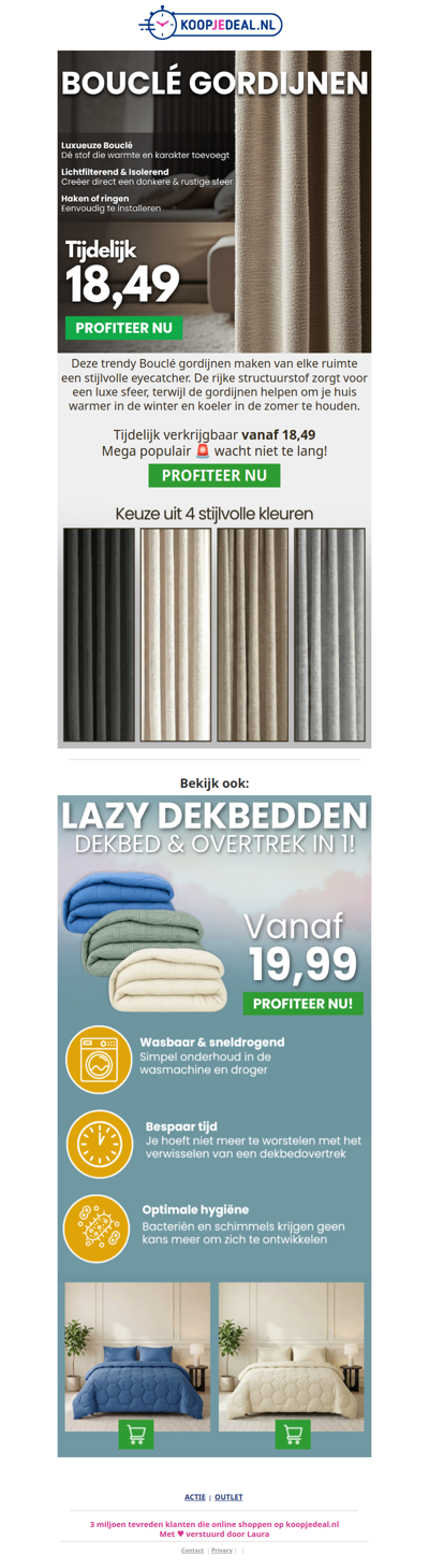 Luxe Bouclé Gordijnen nu 18,49 🚨