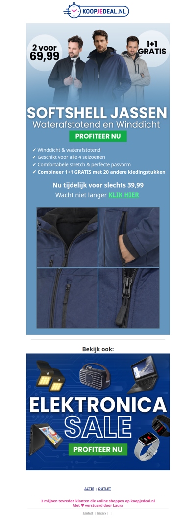Softshell Jassen Nu 1+1 GRATIS 🧥